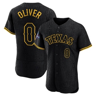 Authentic Al Oliver Men's Texas Rangers Snake Skin City 2023 World Series Champions Jersey - Black