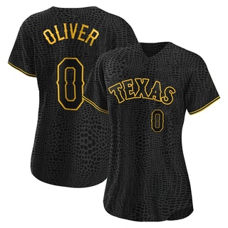 Replica Al Oliver Women's Texas Rangers Snake Skin City Jersey - Black