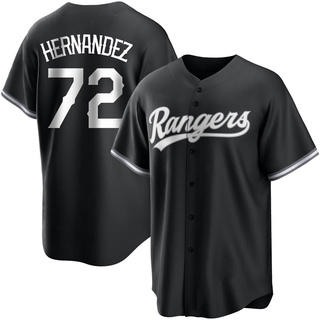 Replica Jonathan Hernandez Men's Texas Rangers Jersey - Black/White