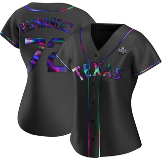 Replica Jonathan Hernandez Women's Texas Rangers Alternate 2023 World Series Jersey - Black Holographic