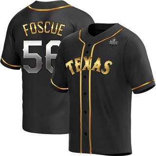 Replica Justin Foscue Men's Texas Rangers Alternate 2023 World Series Jersey - Black Golden