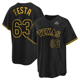 Replica Matt Festa Youth Texas Rangers Snake Skin City 2023 World Series Jersey - Black